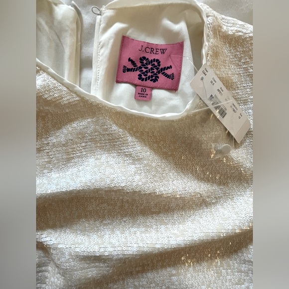 JCrew White Sequin Maxi Shift Dress size 10 NWT - Picture 9 of 9